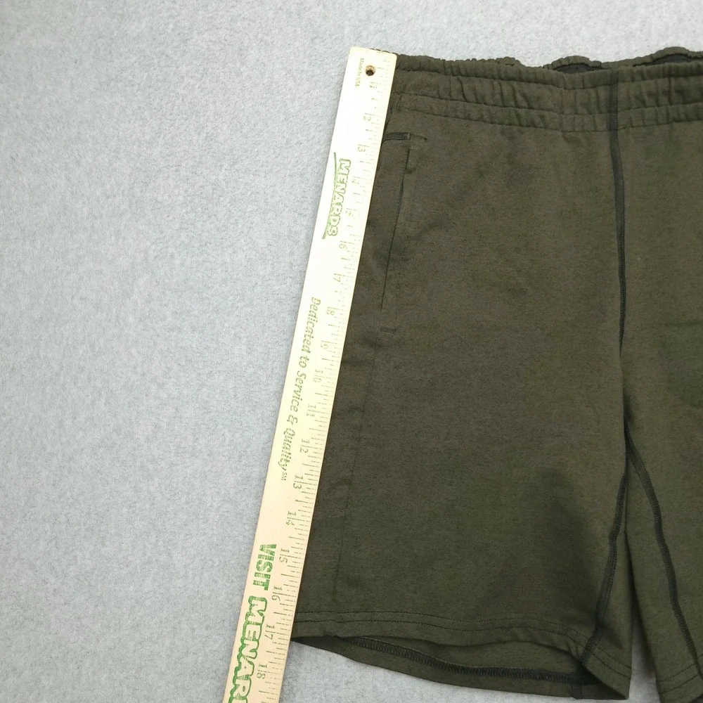 NOBULL Shorts Mens M Green Stretch Zip Pocket Running Training Athletic Gym‎